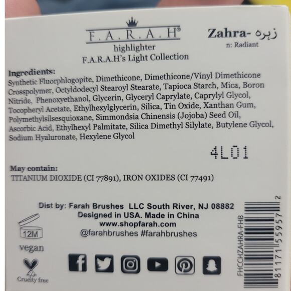 F.A.R.A.H. Highlighter in Zahra - New - 3.3g - Picture 5 of 5